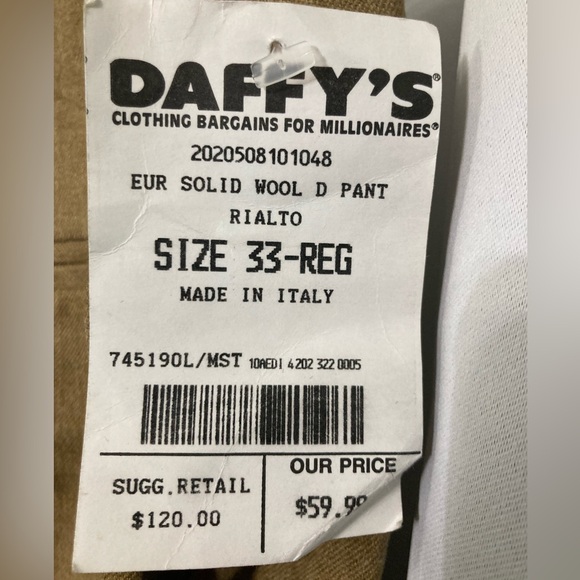 Men's RIALTO Dress Pants Size 33R NWT - Picture 3 of 5